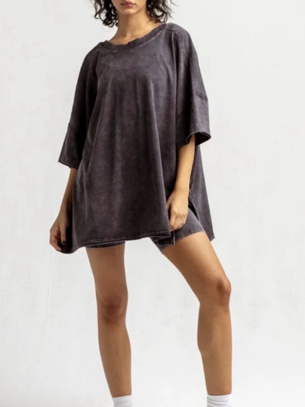 FP Hot Shot reversible Tunic tee and biker shorts in Charcoal